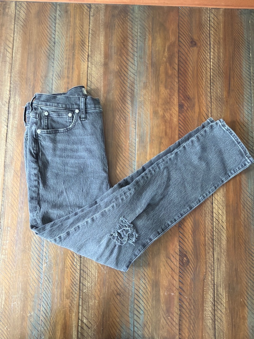 Women’s Madewell Distressed Denim Jeans Black the Perfect Vintage Jeans 28 T